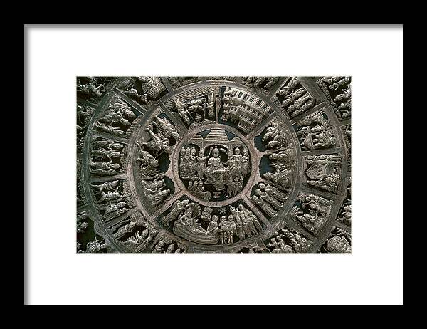 Antique Framed Print featuring the photograph India: Decorative Plate by Granger