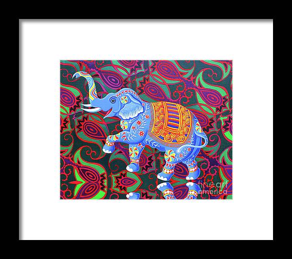 Indian Elephant Framed Print featuring the painting Indian Elephant by Jane Tattersfield