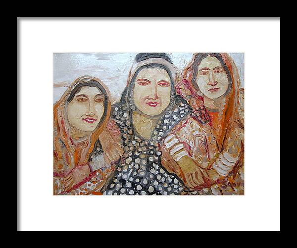 Indian Tribal Women Framed Print featuring the painting Indian Tribal Women by Anand Swaroop Manchiraju