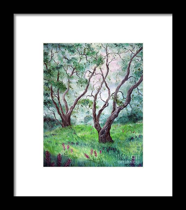 California Framed Print featuring the painting Indian Warrior Flowers in Spring by Laura Iverson