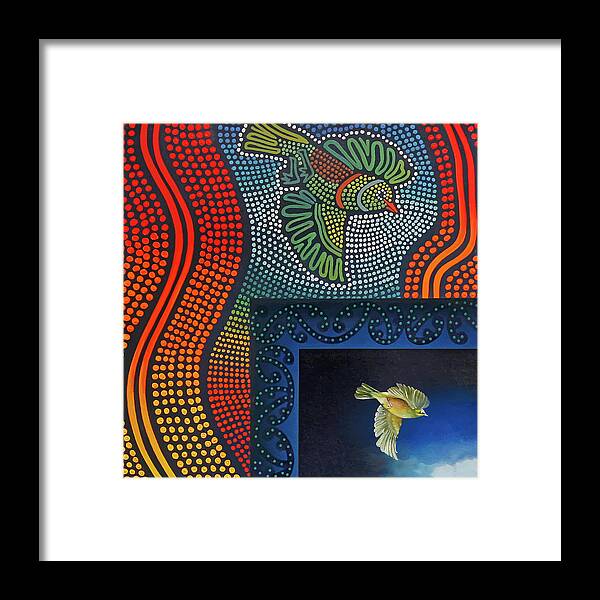 Digital Photo Art Framed Print featuring the painting Indigenous Dreaming 2 by Ian Anderson