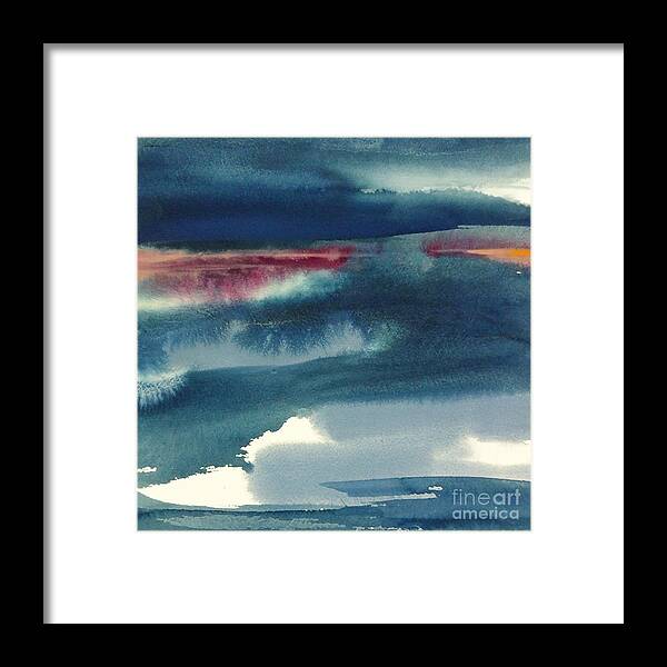 Original Watercolors Framed Print featuring the painting Indigo Sky 1 by Chris Paschke