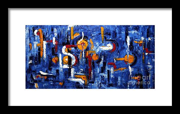 Abstract Framed Print featuring the painting Industrial abstract by Arturas Slapsys