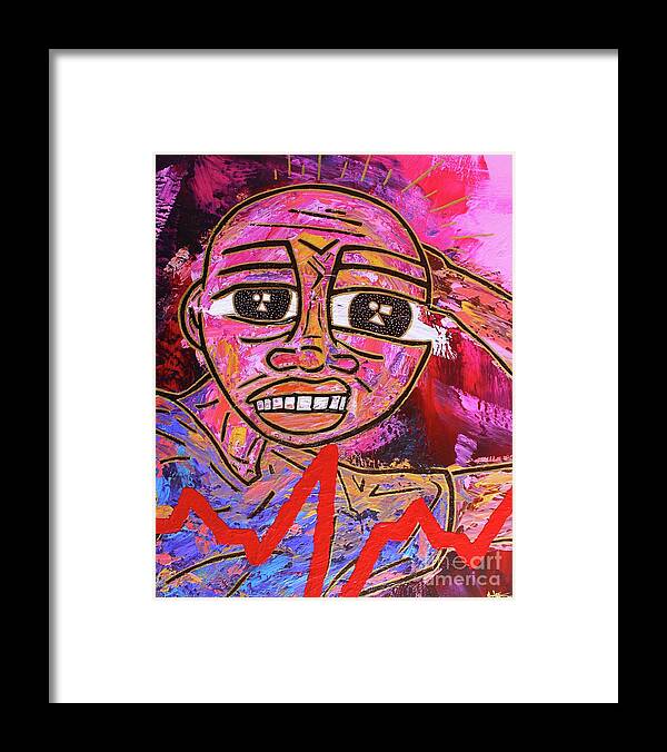 Acrylic Framed Print featuring the painting Infatuated Freddy by Odalo Wasikhongo