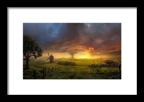 Tornado Framed Print featuring the painting Infinite Oz by Philip Straub