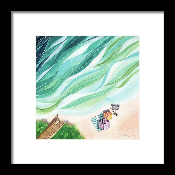 Waves Framed Print featuring the painting Inhale, Exhale by Stephie Jones