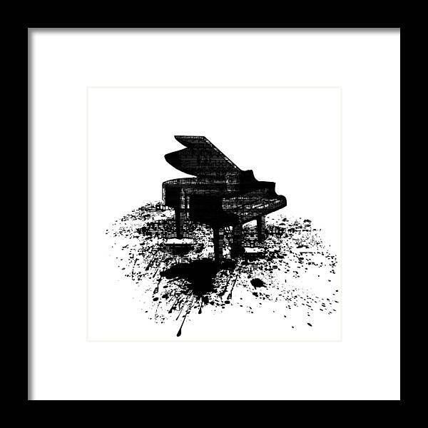 Ink Framed Print featuring the digital art Inked Piano by Barbara St Jean