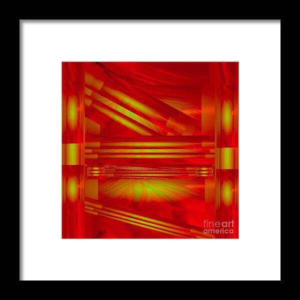 Digital Art Abstract With Red And Green Color Scheme Framed Print featuring the digital art Inner Vision by Gayle Price Thomas
