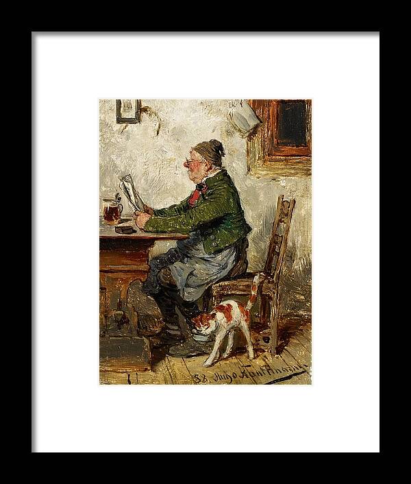 Hugo Kauffmann Framed Print featuring the painting Innkeeper with a Cat by MotionAge Designs