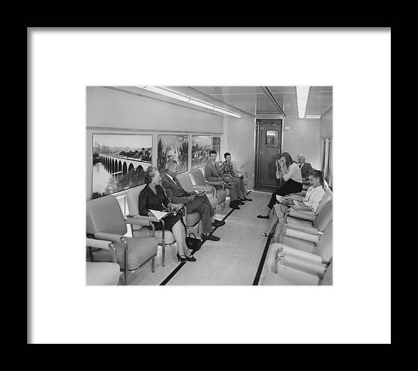Passenger Framed Print featuring the photograph Inside Lounge Car - 1958 by Chicago and North Western Historical Society