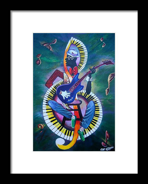 Music Framed Print featuring the painting Inside my music II by Arthur Covington