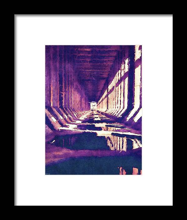 Structure Framed Print featuring the digital art Inside of An Iron Ore Dock by Phil Perkins