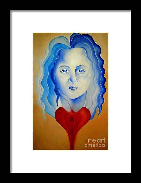 Acrylics Framed Print featuring the painting InsideOut by Yxia Olivares