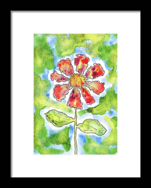 Watercolor And Ink Framed Print featuring the painting Intense by Susan Campbell