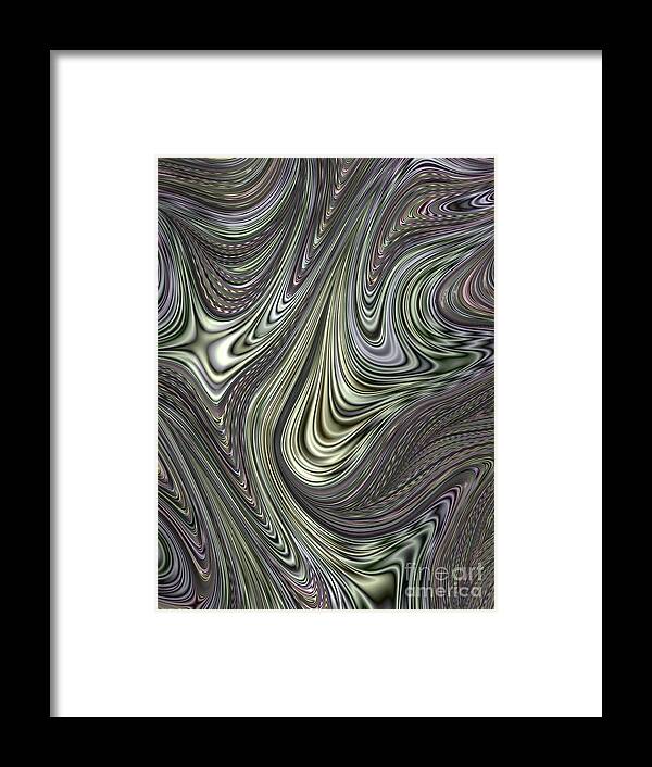 Moire Abstract Framed Print featuring the digital art Interference lines by John Edwards