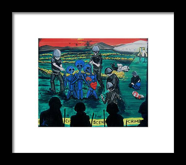 Intergalactic Framed Print featuring the painting Intergalactic Misunderstanding by Similar Alien
