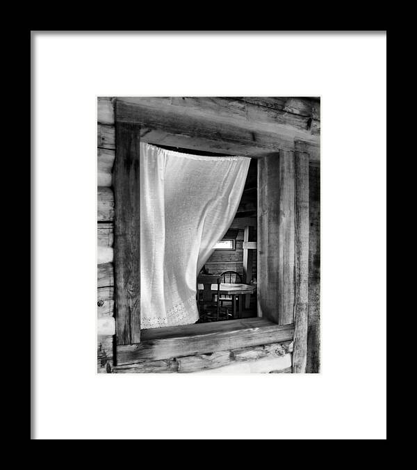 Open Window Framed Print featuring the photograph Interior - Frontier Fort - Fort Atkinson - Nebraska by Nikolyn McDonaldrt Atkinson - Nebraska