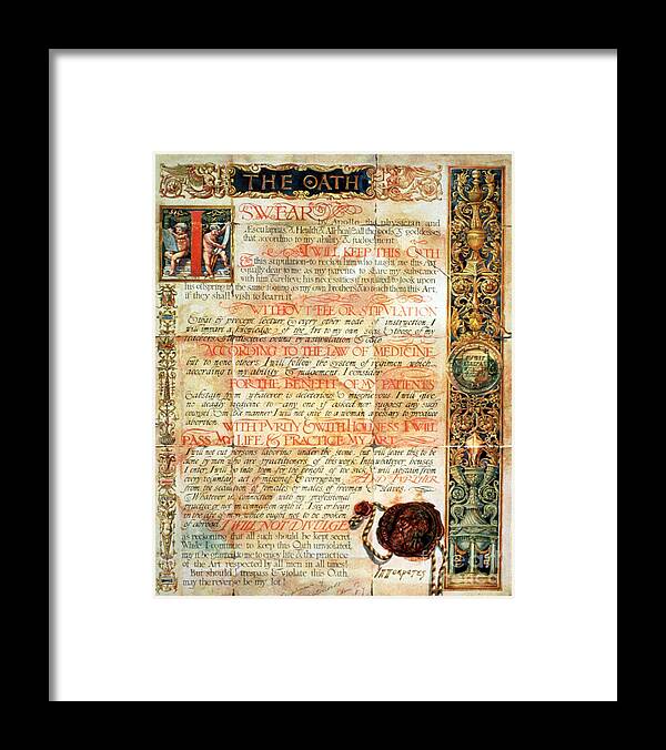 Science Framed Print featuring the photograph International Code Of Medical Ethics by Science Source