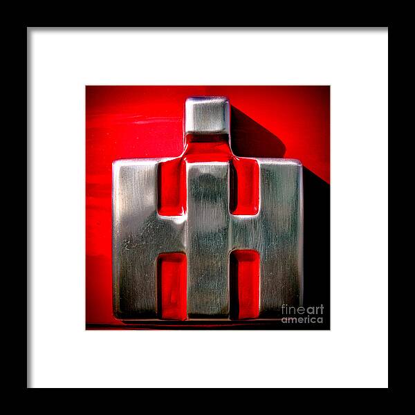 Vintage Framed Print featuring the photograph International Harvester Logo Nameplate by Olivier Le Queinec