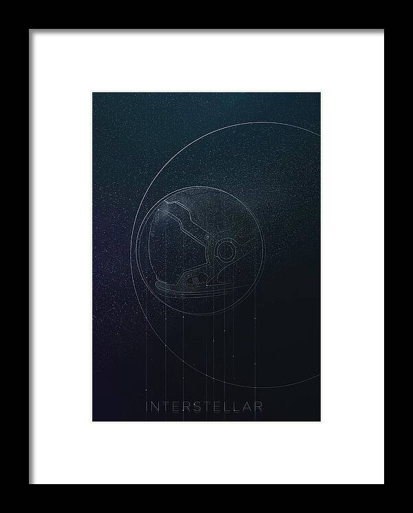 Insterstellar Poster Framed Print featuring the digital art Interstellar movie poster by IamLoudness Studio
