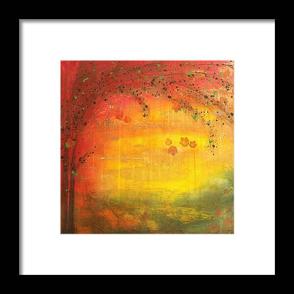 Acrylic Framed Print featuring the painting Into Fall - Tree Series by Brenda O'Quin