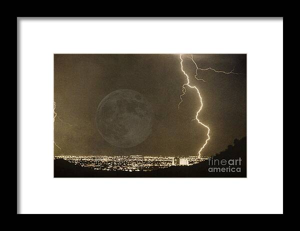  Lightning Framed Print featuring the photograph Into the night by James BO Insogna
