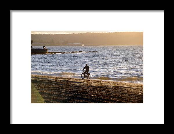 Bicycle Framed Print featuring the photograph Into the Sunset by Jason Evans