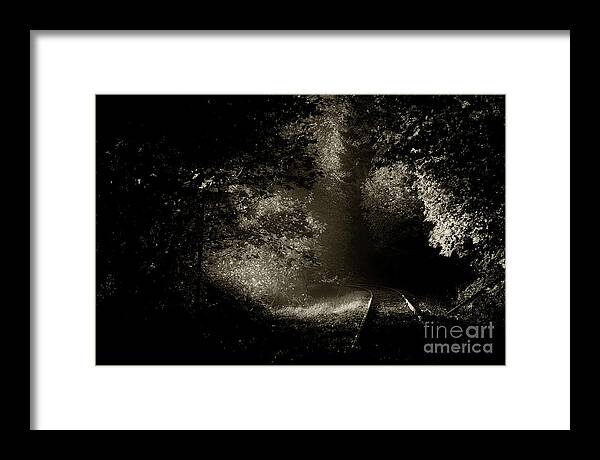 Train Tracks Framed Print featuring the photograph Into Your Unknown by David Hillier