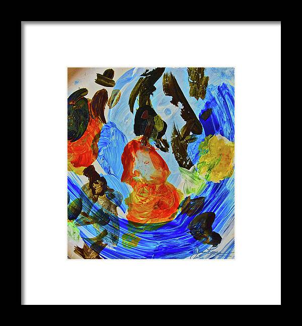 Abstract Painting Framed Print featuring the painting Intuitive painting 215 by Joan Reese