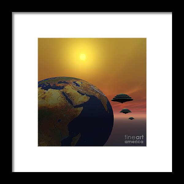 Universe 3d Framed Print featuring the painting Invasion by Corey Ford