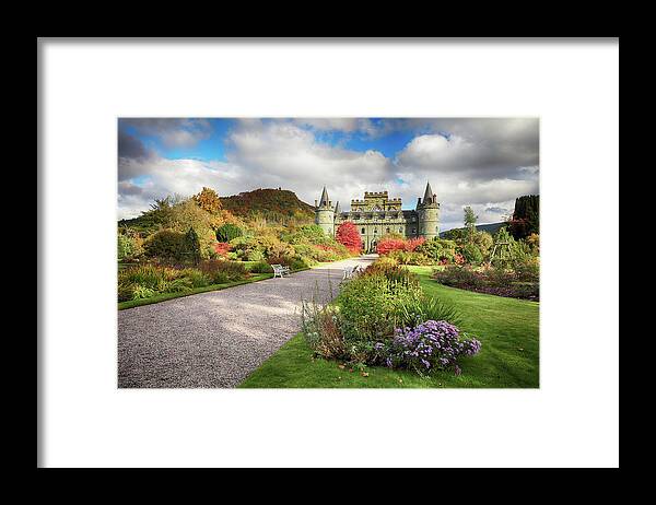 Inveraray Castle Framed Print featuring the photograph Inveraray Castle Garden in Autumn by Grant Glendinning