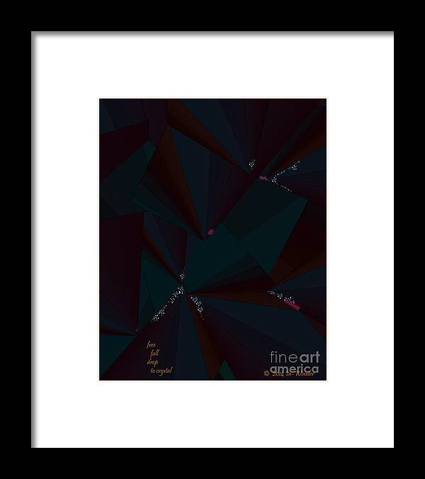Deep Framed Print featuring the digital art Inw_20a6148 Free Fall Drop To Crystal by Kateri Starczewski
