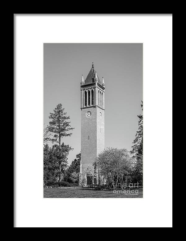 Iowa State Framed Print featuring the photograph Iowa State University Campanile Vertical by University Icons