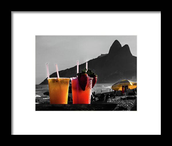 Caipirinha Framed Print featuring the photograph Ipanema with Cocktails by Cesar Vieira