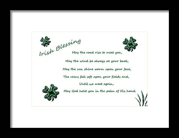 Irish Blessing Framed Print featuring the digital art Irish Blessing 2 by Aimee L Maher ALM GALLERY