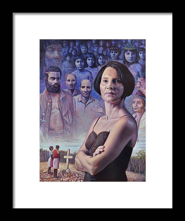Portrait Framed Print featuring the painting Irka Mateo by Miguel Tio