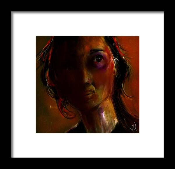 Face Framed Print featuring the painting Isabella by Jim Vance