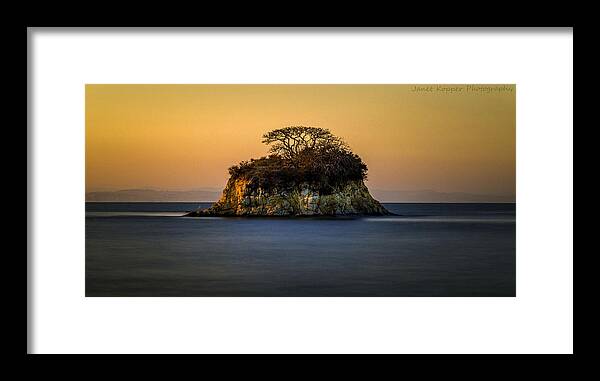 Island Framed Print featuring the photograph Island at Sunset by Janet Kopper