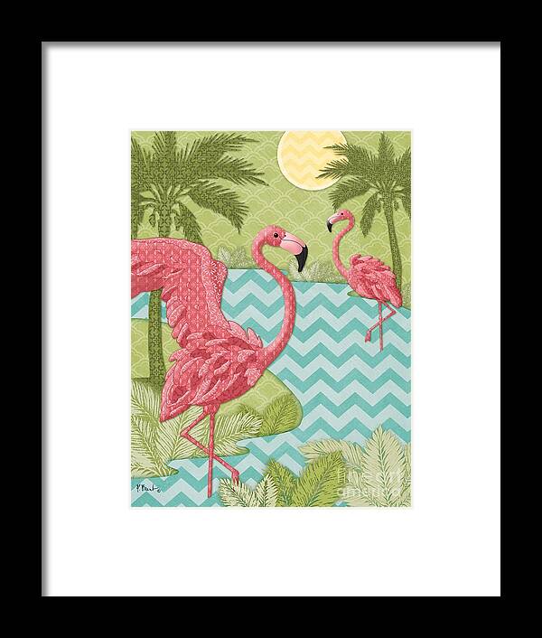 Flamingo Framed Print featuring the painting Island Flamingo - Vertical by Paul Brent