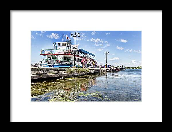 Orillia Framed Print featuring the digital art Island Princess at Harbour Dock by JGracey Stinson