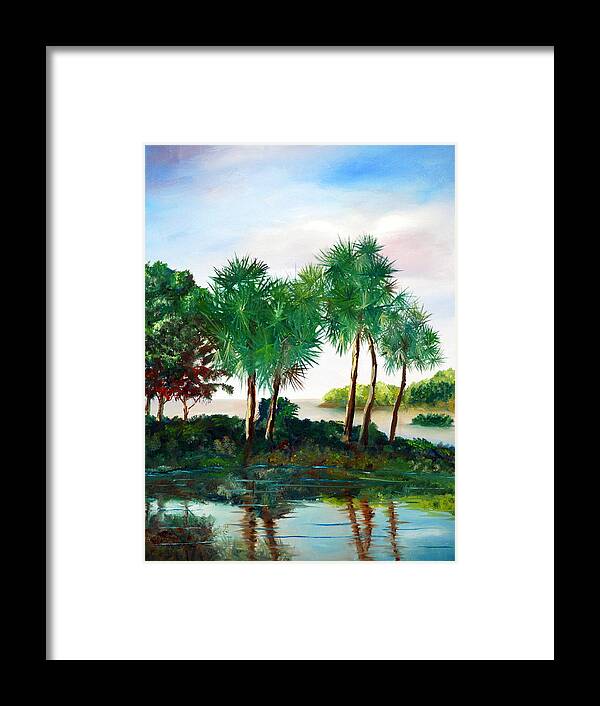 Palms Framed Print featuring the painting Isle of Palms by Phil Burton