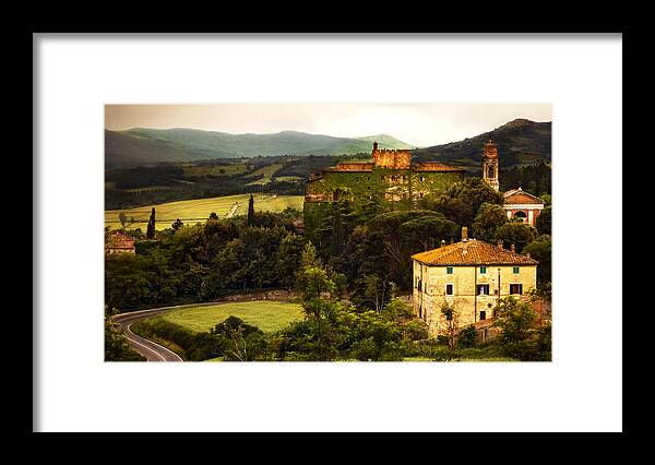 Italy Framed Print featuring the photograph Italian Castle and Landscape by Marilyn Hunt