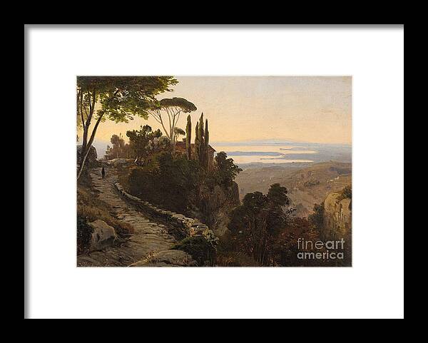 Oswald Achenbach Framed Print featuring the painting Italian Landscape by MotionAge Designs