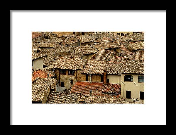 Tuscany Framed Print featuring the photograph Italian Rooftops by Peggy Dietz
