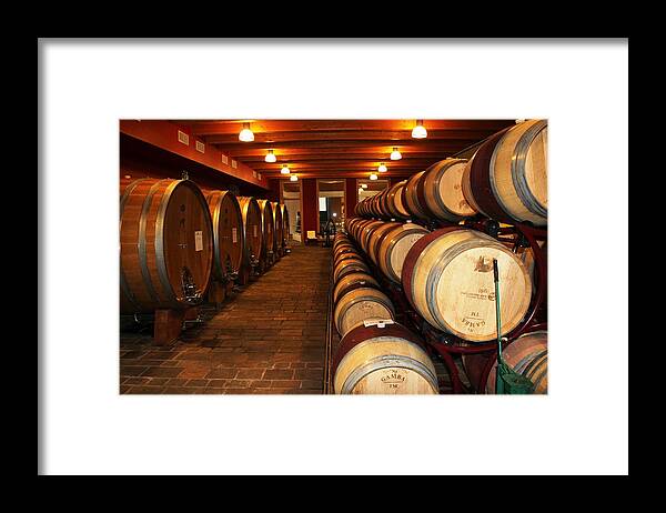 Amalfi Coast Framed Print featuring the photograph Italian wine cellar by Donn Ingemie