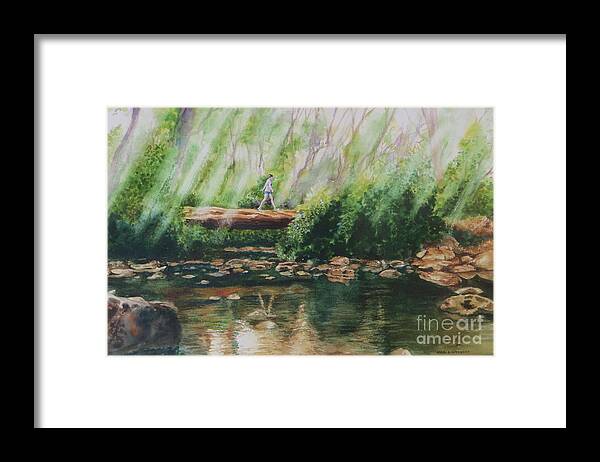 Trees Framed Print featuring the painting Iten Forest Stroll by Karol Wyckoff