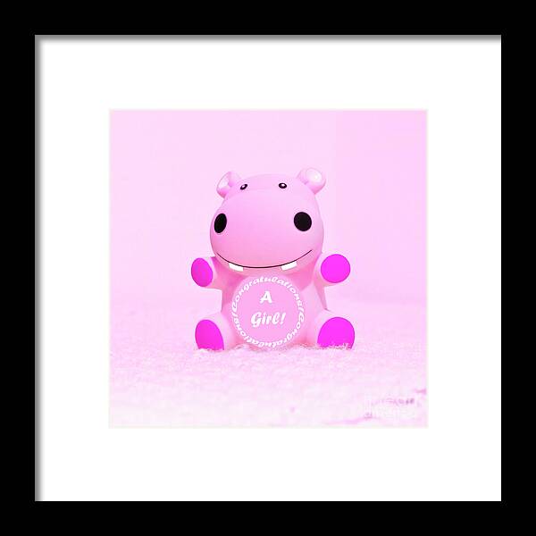 New Baby Framed Print featuring the photograph It's A Girl Hippo by Terri Waters
