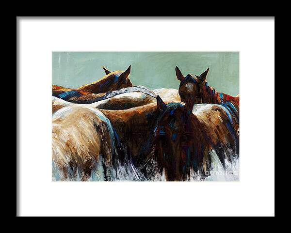Equine Art Framed Print featuring the painting Its All About the Brush Stroke by Frances Marino