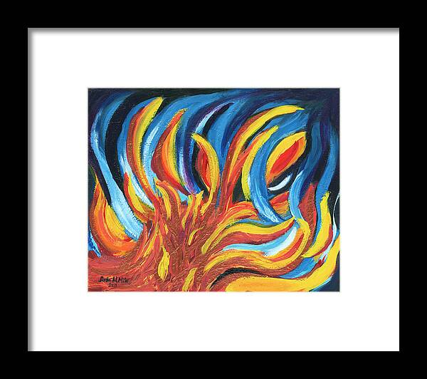 Fire Framed Print featuring the painting Its Elemental by Ania M Milo