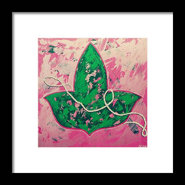 Aka Framed Print featuring the painting Ivy And Pearls by Femme Blaicasso